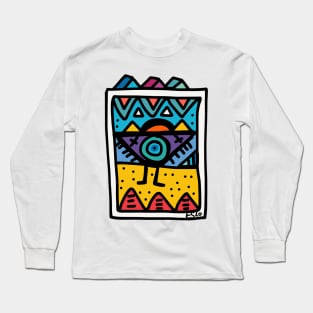 African Street Art Graffiti Purple Character Long Sleeve T-Shirt